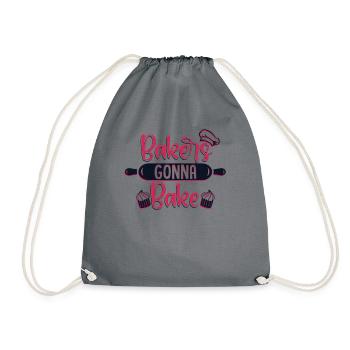 Bakers going to Bake Hobby Baker Bakery Pastry Chef - Drawstring Bag - grey - Front