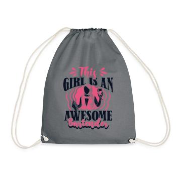 This Girl Is An Awesome Bartender Bartender Barmaid - Drawstring Bag - grey - Front