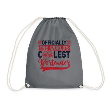 Officially The World's Coolest Bartender Barmann - Drawstring Bag - grey - Front
