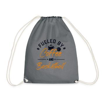 Fueled by Coffee and Basketball Basketballspieler - Turnbeutel - Grau - Vorne