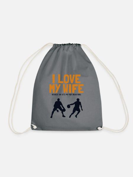 I love my Wife Basketball Basketballspieler - Turnbeutel - Grau