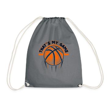 That's My Game Basketballkorb Basketballspieler - Turnbeutel - Grau - Vorne