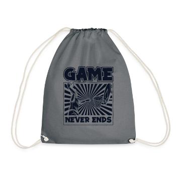 Game Never Ends Basketballspieler Basketballer - Turnbeutel - Grau - Vorne