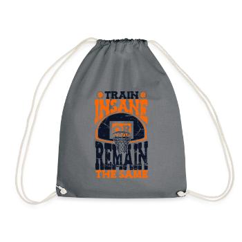 Entraînez-vous fou ou restez le même joueur de basket-ball - Sac de sport léger - gris - Devant