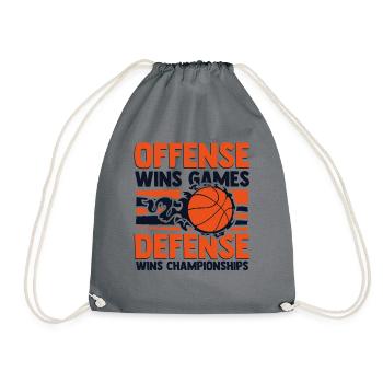 Offense Wins Games Defense Wins Championships - Turnbeutel - Grau - Vorne