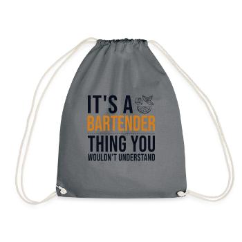 It's a Bartender Thing Barman Bartender Barmaid - Drawstring Bag - grey - Front