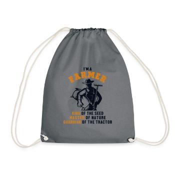 Farmer King Master Guardian Farmer Agriculture - Drawstring Bag - grey - Front