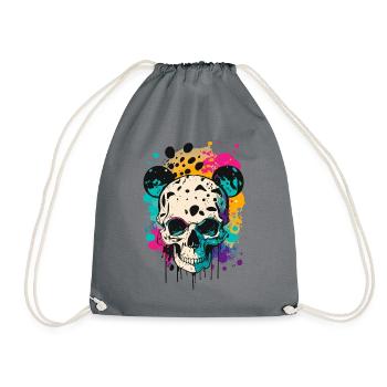 Skull with Mouse Ears Skull - Drawstring Bag - grey - Front