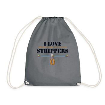 I love Strippers Electronics Technician Electrical Engineer - Drawstring Bag - grey - Front