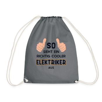So sieht ein cooler Elektriker aus Elektroniker - Turnbeutel - Grau - Vorne