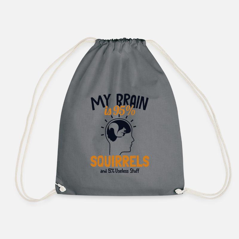 My Brain is 95% Squirrels Grauhörnchen Squirrel - Turnbeutel - Grau