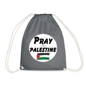 Pray for the Palestinians | Pray for Palestine - Drawstring Bag - grey - Front
