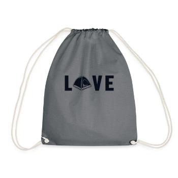 Love Glamping Campsite Tents Camper Camping - Drawstring Bag - grey - Front