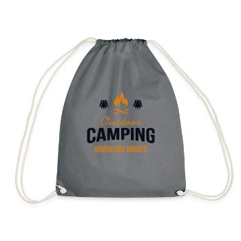 Outdoor Camping Adventure Awaits Zelten Glamping - Drawstring Bag - grey - Front