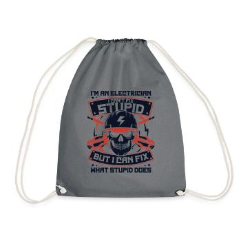 I'm A Electrician I Can't Fix Stupid Electronics Engineer - Drawstring Bag - grey - Front