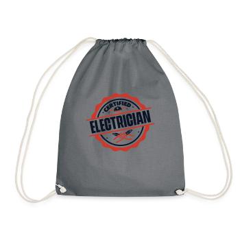 Certified Electrician Elektroniker Elektriker - Drawstring Bag - grey - Front