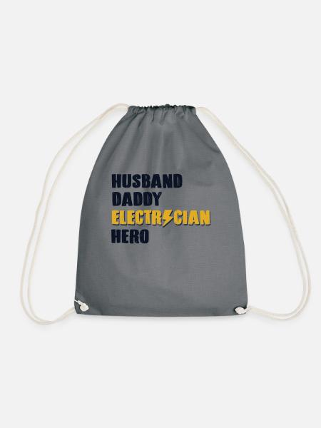 Husband Daddy Electrician Hero Elektrotechniker - Turnbeutel - Grau