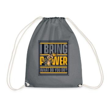 I Bring Power What Do You Do Elektroniker - Turnbeutel - Grau - Vorne