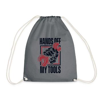Hands Off My Tools Car Mechanic Master Car - Drawstring Bag - grey - Front
