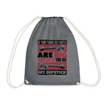 If You Think My Nuts Are Big Wait Until Kfz - Drawstring Bag - grey - Front