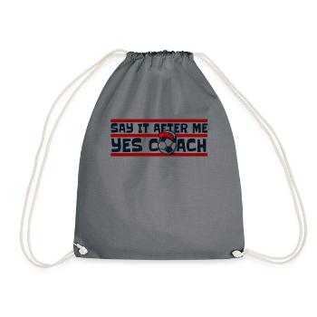 Say It After Me Yes Coach Fußball Goal Keeper - Turnbeutel - Grau - Vorne