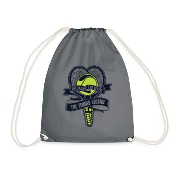 The Man The Myth The Tennis Legend Racket - Drawstring Bag - grey - Front