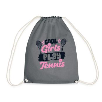 Cool Girls Play Tennis Tennis Player - Drawstring Bag - grey - Front