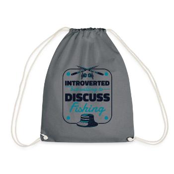 Introverted But Willing To Discuss Fishing Angler - Turnbeutel - Grau - Vorne