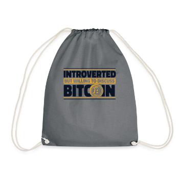 Introverted But Willing To Discuss Bitcoin Crypto - Turnbeutel - Grau - Vorne