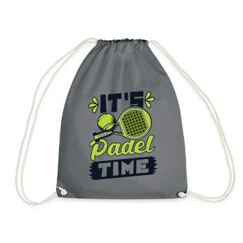 It's Padel Time Paddle Tennis Paddleball - Drawstring Bag - grey - Front