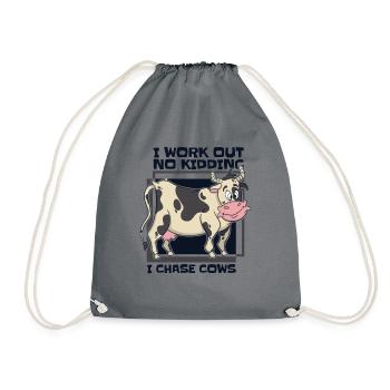 Je m’entraîne sans blague, je chasse les vaches, agriculteur biologique, agriculteur - Sac de sport léger - gris - Devant