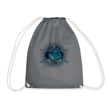 Vrais hommes poisson, pêcheur à la mouche, pêcheur à la volée, pêcheur à la ligne - Sac de sport léger - gris - Devant