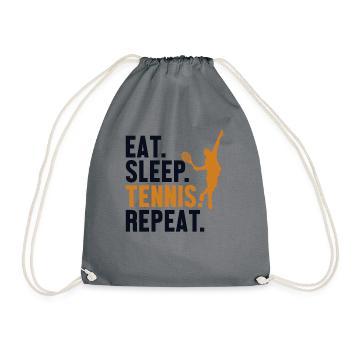 Eat Sleep Tennis Repeat Tennisschläger - Turnbeutel - Grau - Vorne