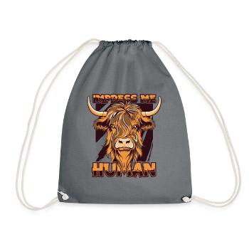 Impress Me Humain Highland Éleveur de vaches Highland - Sac de sport léger - gris - Devant