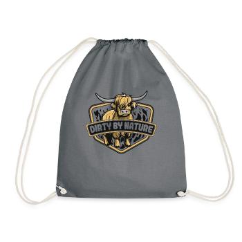 Dirty By Nature Highland Cow Highland Heifer - Drawstring Bag - grey - Front