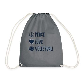 Peace Love Volleyball Volleyballspieler Volleyball - Turnbeutel - Grau - Vorne