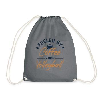 Fueled by Coffee and Volleyball Volleyballfreak - Turnbeutel - Grau - Vorne
