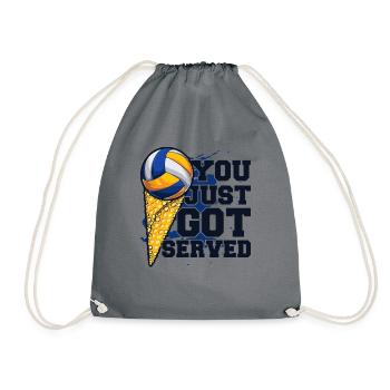 You Just Got Served Volleyball Player Volleyball - Drawstring Bag - grey - Front