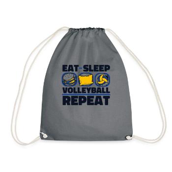 Eat Sleep Volleyball Repeat Volleyball Player - Drawstring Bag - grey - Front