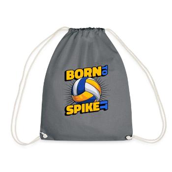 Born To Spike It Volleyballfreak Volleyballerin - Turnbeutel - Grau - Vorne