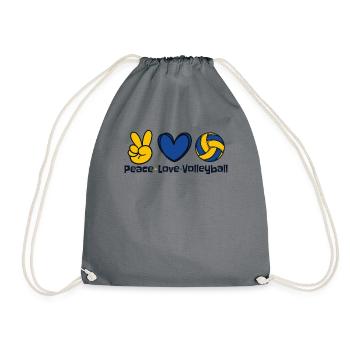 Peace Love Volleyball Volleyballfreak Volleyball - Turnbeutel - Grau - Vorne