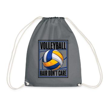 Volleyball Hair Don't Care Volleyball Freak - Drawstring Bag - grey - Front