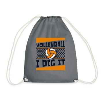 Volleyball I Dig It Volleyballspieler Volleyball - Turnbeutel - Grau - Vorne