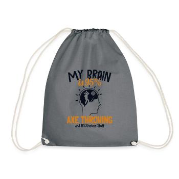 Mon cerveau est à 95% Axtwerfen Axe Lancer de hache Jeu de lancer de hache - Sac de sport léger - gris - Devant