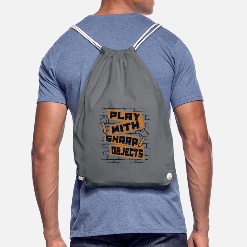 Play With Sharp Objects Axe Throwing Competition Drawstring Bag