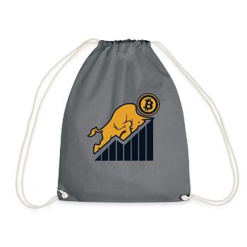 Blockchain Crypto Kryptowährung Crypto Trader - Turnbeutel - Grau - Vorne