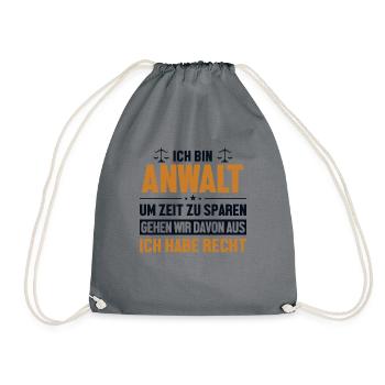 Anwalt hat immer Recht Attorney General Legal - Drawstring Bag - grey - Front