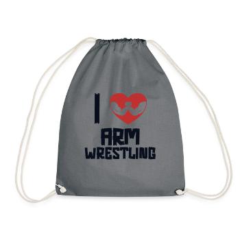 J’aime le bras de fer exercice de lutte à mains nues bras - Sac de sport léger - gris - Devant