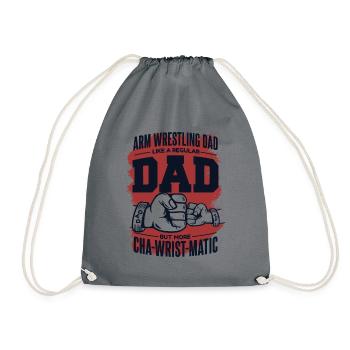 Bras de fer avec papa comme un bras d’exercice de papa ordinaire - Sac de sport léger - gris - Devant