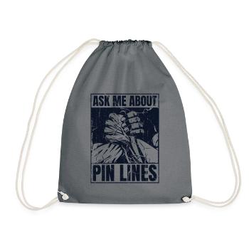 Ask Me About Pin Lines Hand Wrestling Exercise - Drawstring Bag - grey - Front